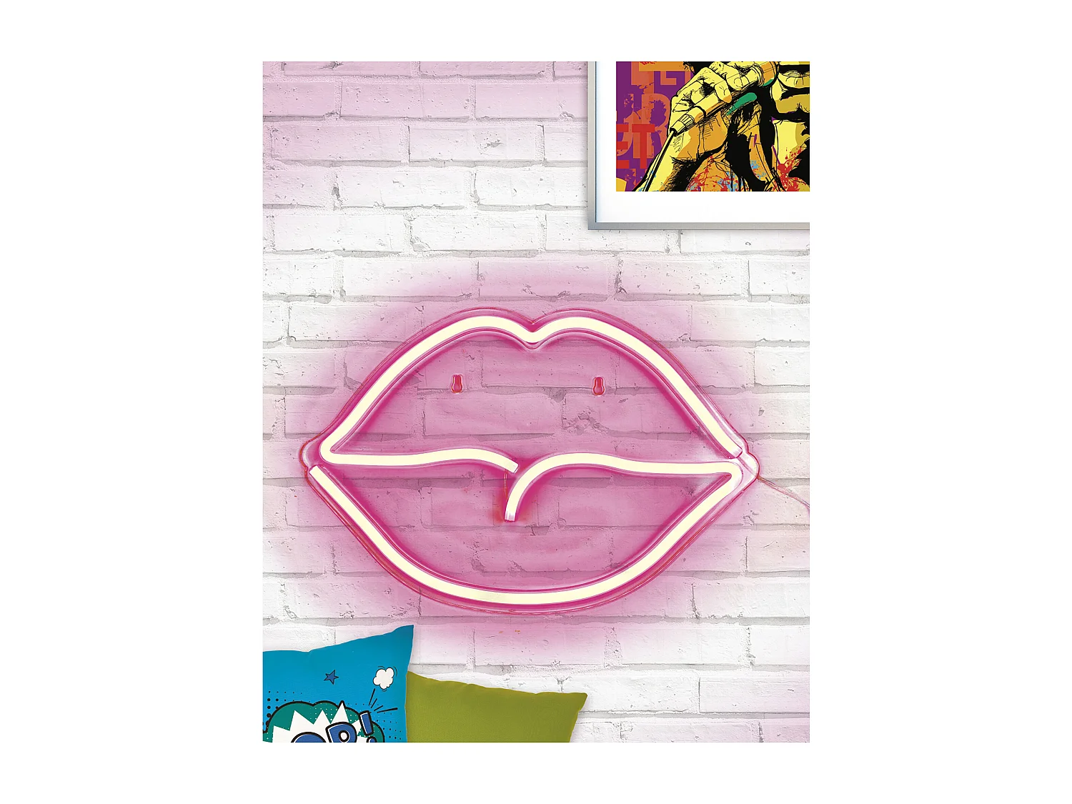 Lampe Neon Bouche Acrylique Usb Rouge