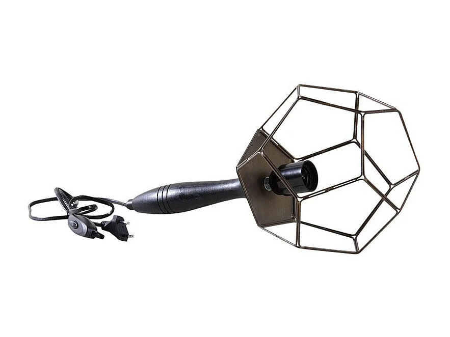 Lampe baladeuse en laiton et bois foncé