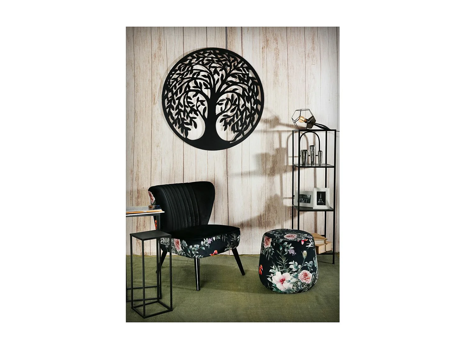 Lampe baladeuse en laiton et bois foncé