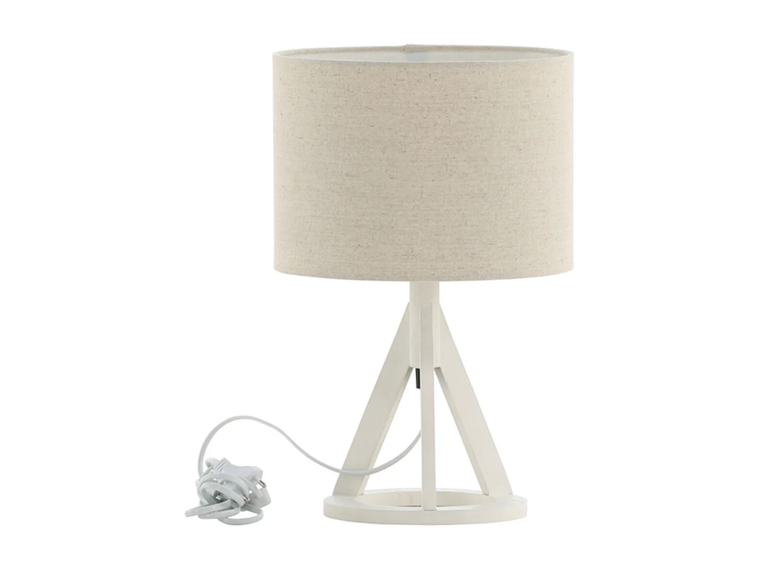 Lampe à Poser en Bois "Kona" 51cm Blanc