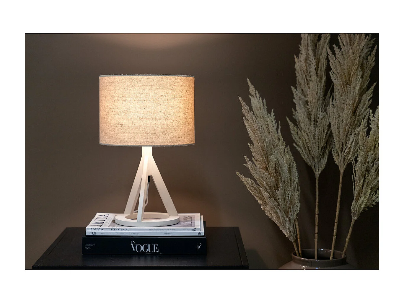 Lampe à Poser en Bois "Kona" 51cm Blanc