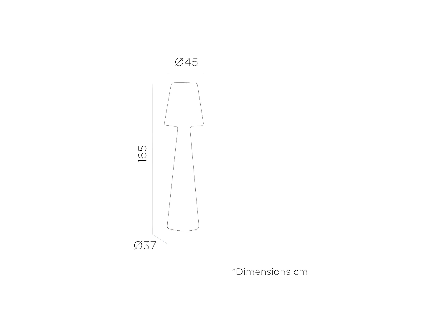 Led-Stehleuchte für den Außenbereich Lola 165 cm Wiederaufladbare Batterie