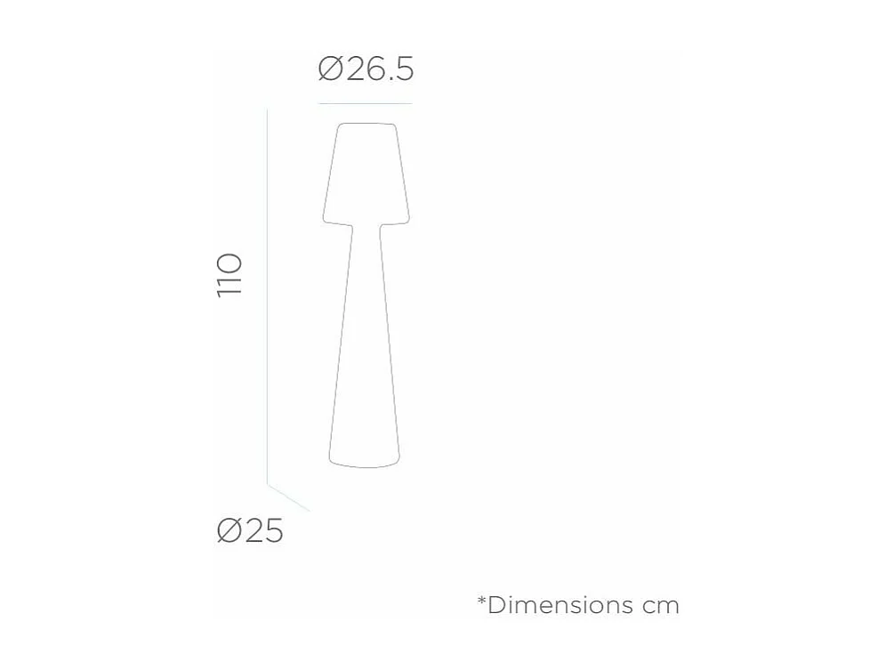 Lampadaire extérieur à led Lola 110 cm Alimentation électrique