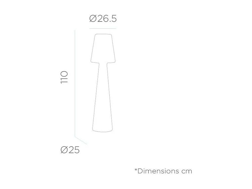 Lampadaire extérieur à led Lola 110 cm Alimentation électrique
