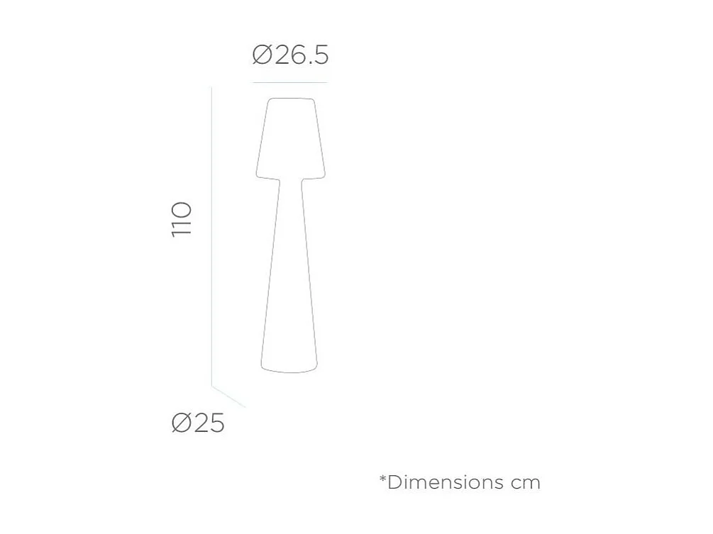 Lampada da terra a led per esterni Lola 110 cm Batteria ricaricabile