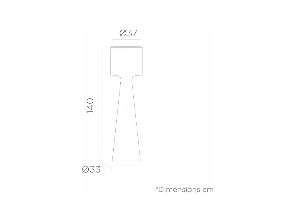 Lampadaire extérieur à led Grace 140 cm Batterie rechargeable