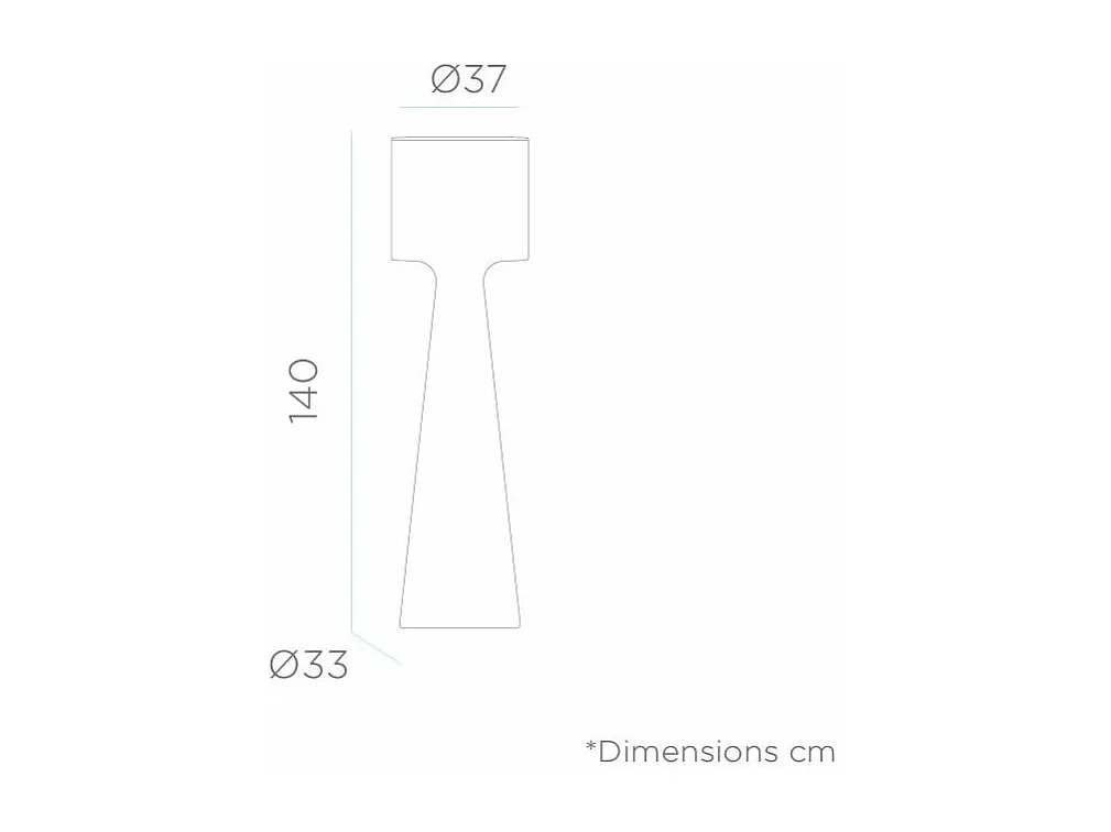 Lámpara de pie de led para exteriores Grace 140 cm Batería recargable