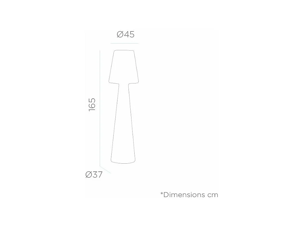 Lampadaire extérieur à led Lola 165 cm Alimentation électrique