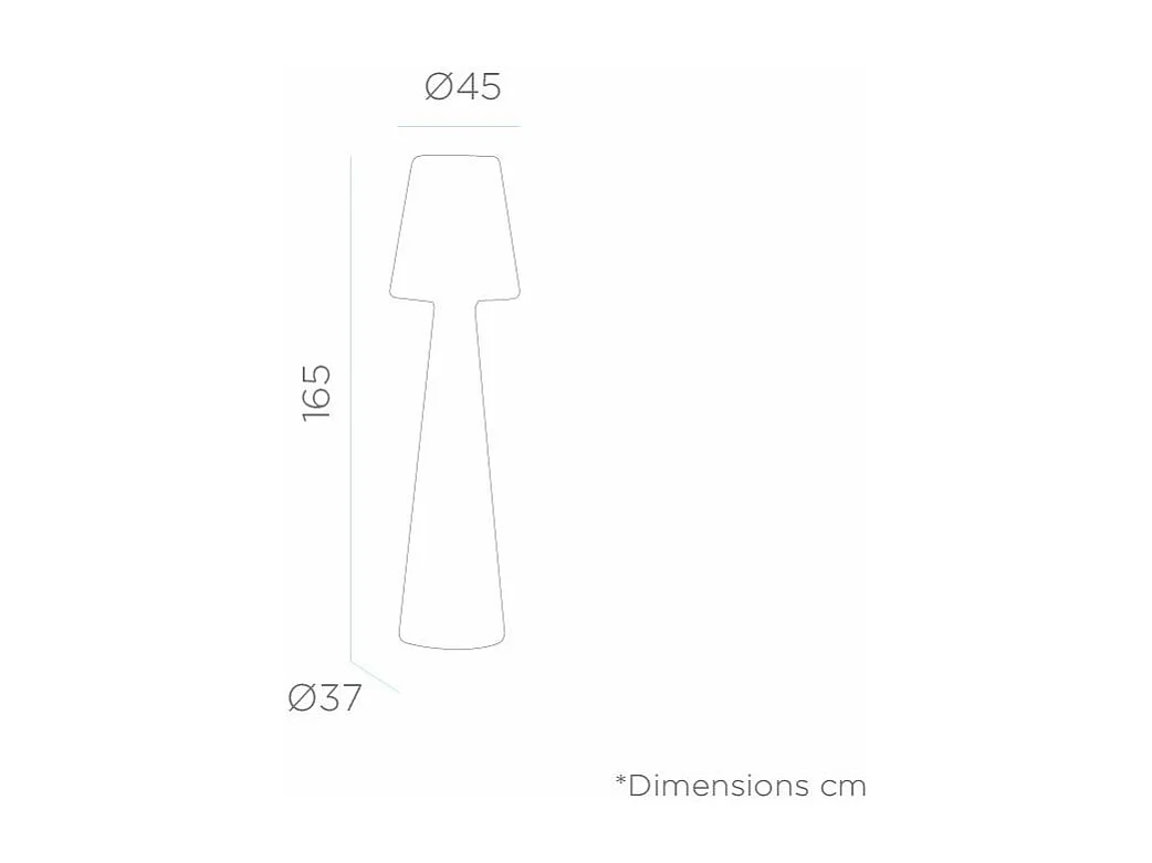Lampadaire extérieur à led Lola 165 cm Alimentation électrique
