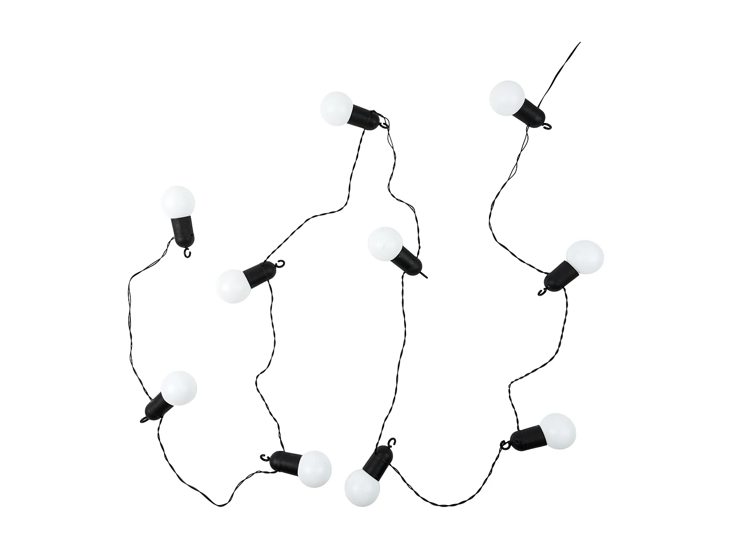 Guirlande Ampoule Exterieur 10 Leds 2m70 Transparent, Noir