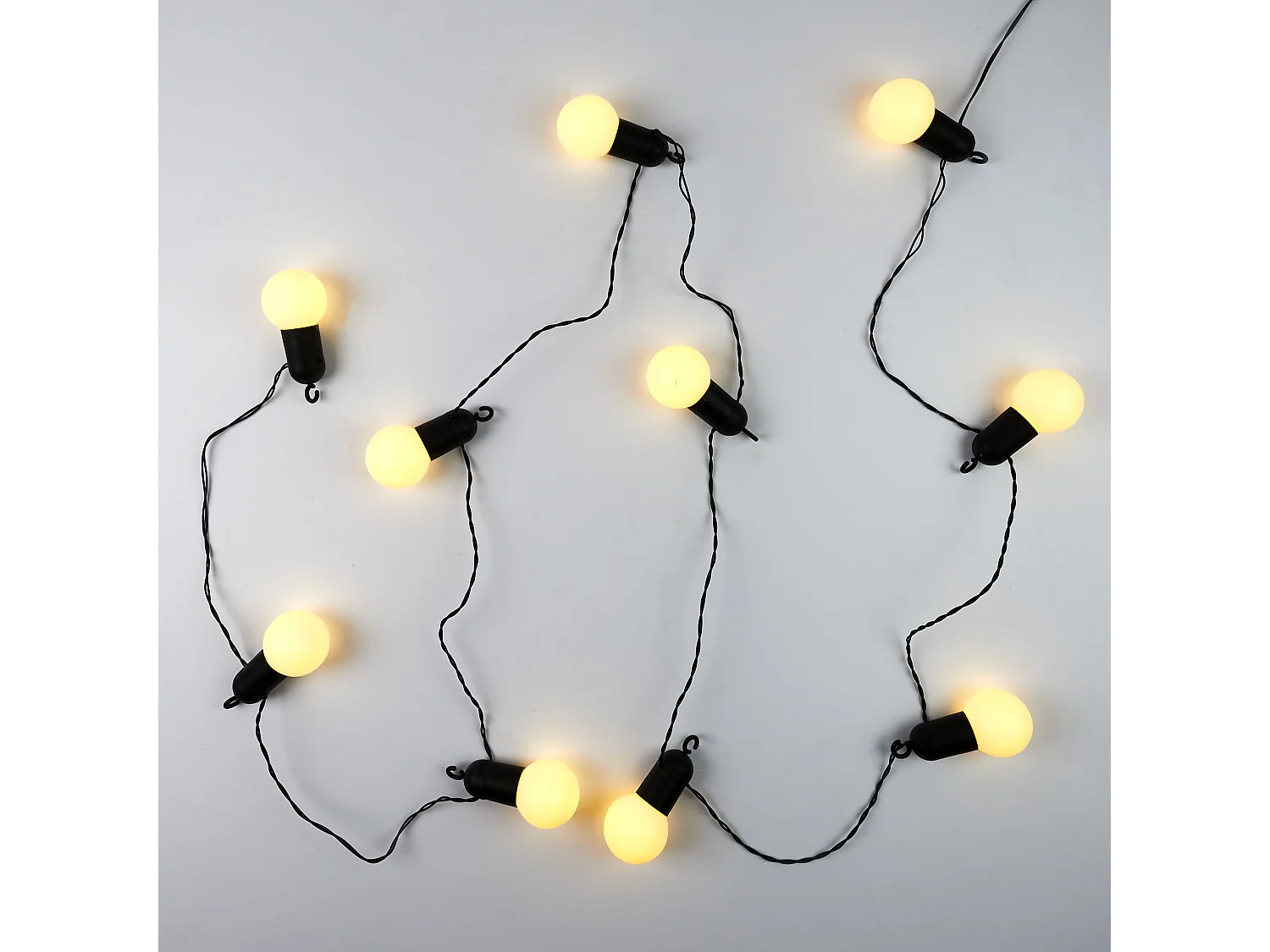 Guirlande Ampoule Exterieur 10 Leds 2m70 Transparent, Noir