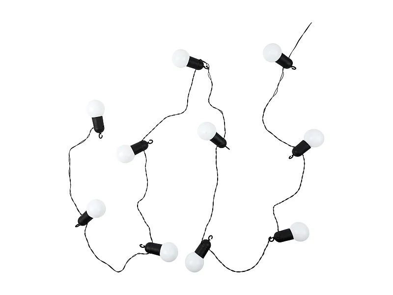 Guirlande Ampoule Exterieur 10 Leds 2m70 Transparent, Noir