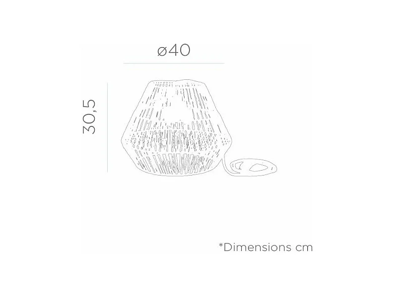 Suspension extérieure en rotin avec led Sisine nature