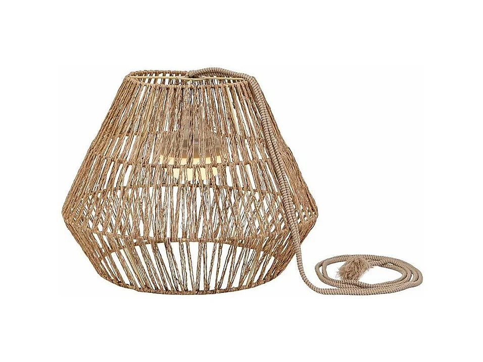 Suspension extérieure en rotin avec led Sisine nature