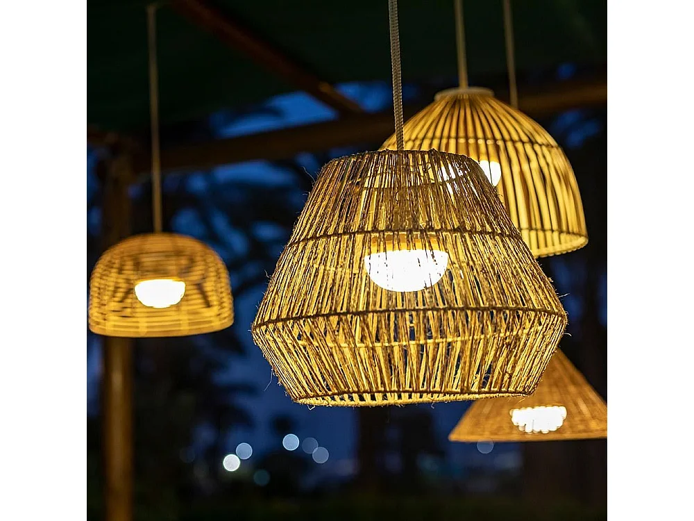 Outdoor-Hängeleuchte aus Rattan mit Led Sisine nature