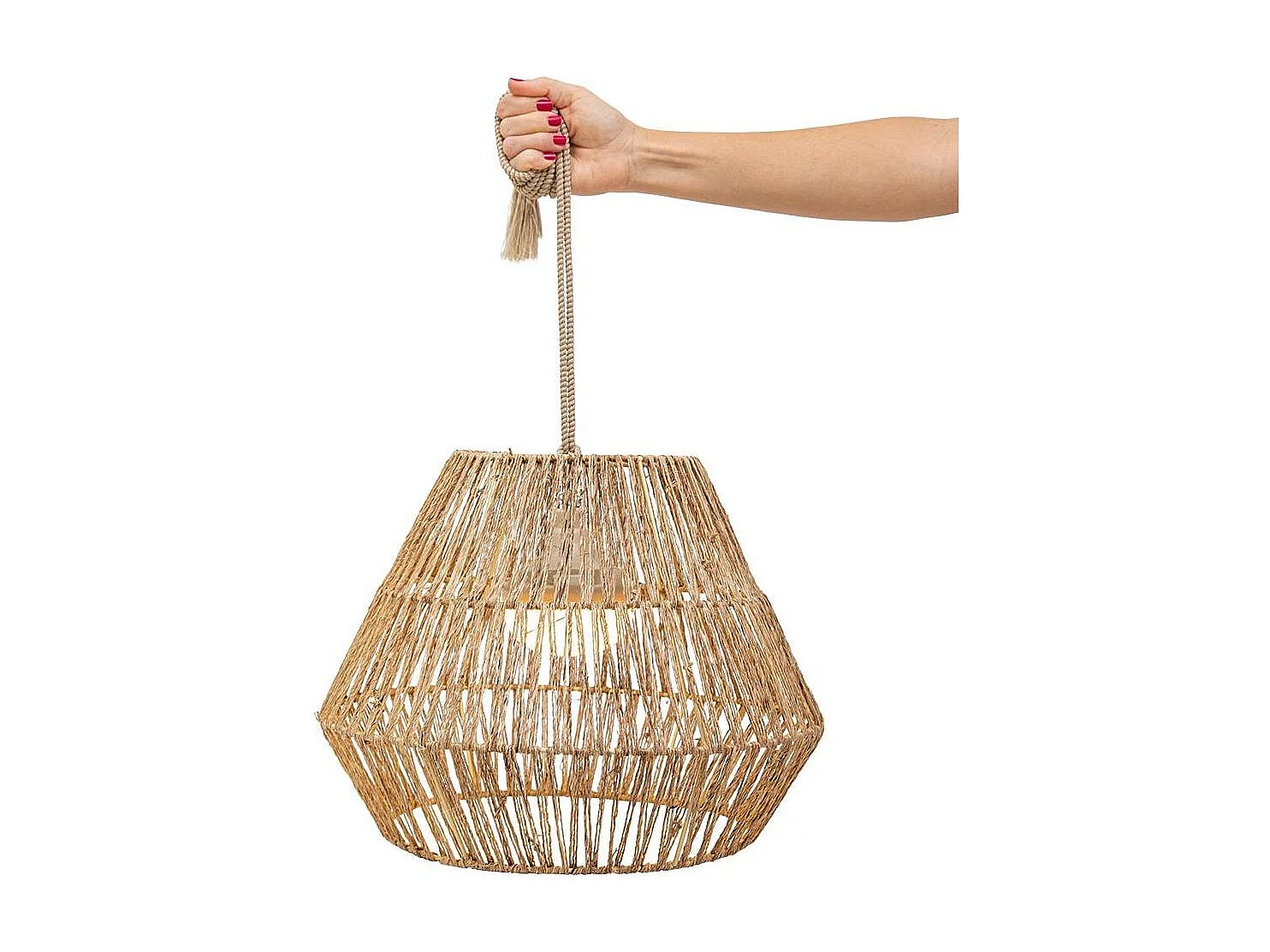 Outdoor-Hängeleuchte aus Rattan mit Led Sisine nature