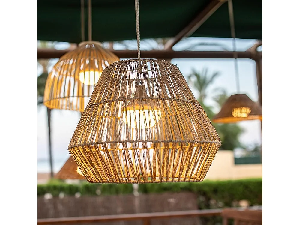 Outdoor-Hängeleuchte aus Rattan mit Led Sisine nature