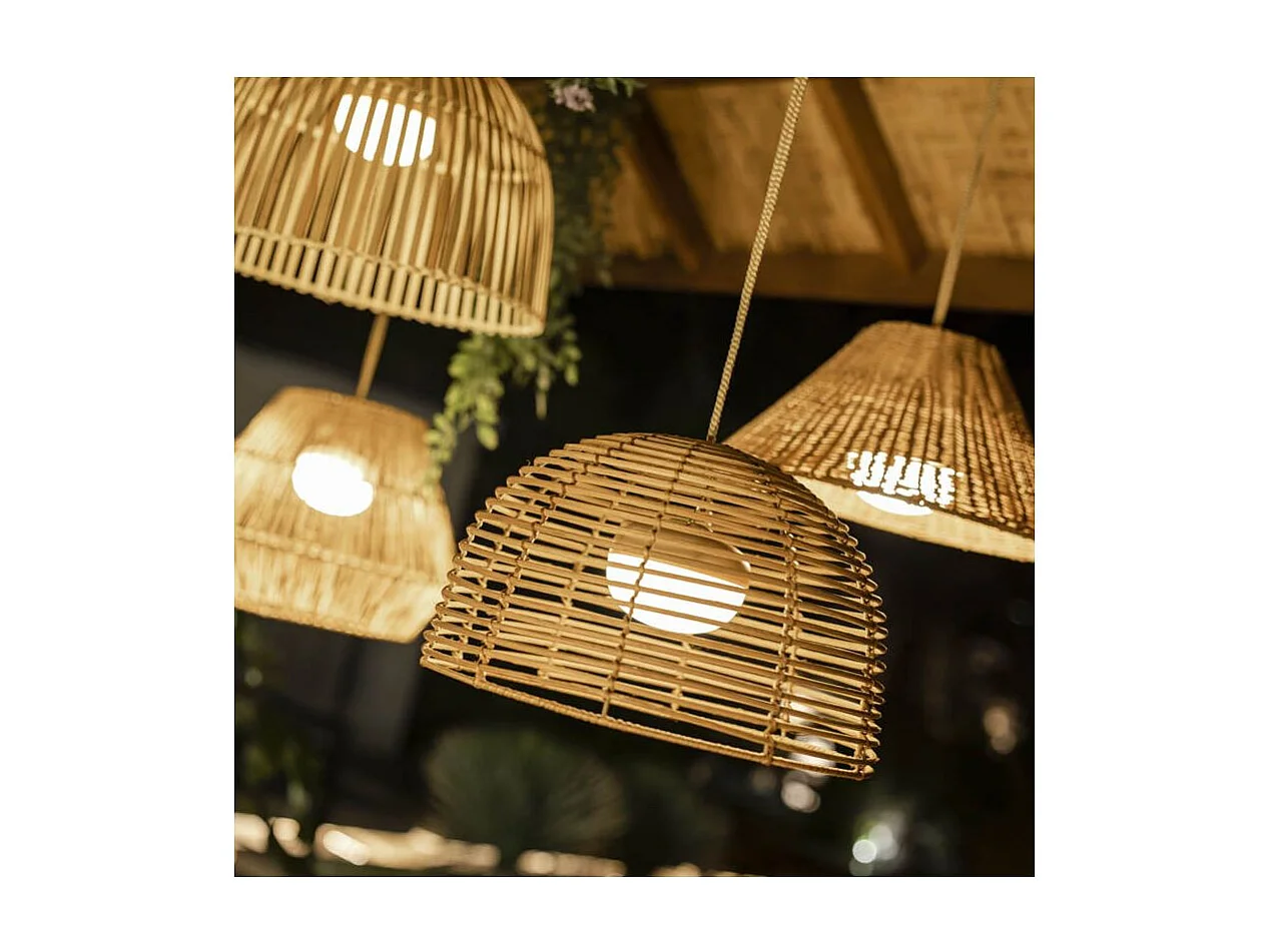 Suspension extérieure en rotin avec led Bossa nature