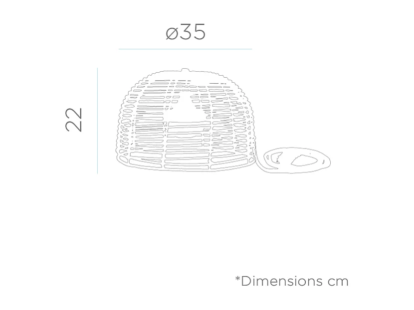 Suspension extérieure en rotin avec led Bossa nature