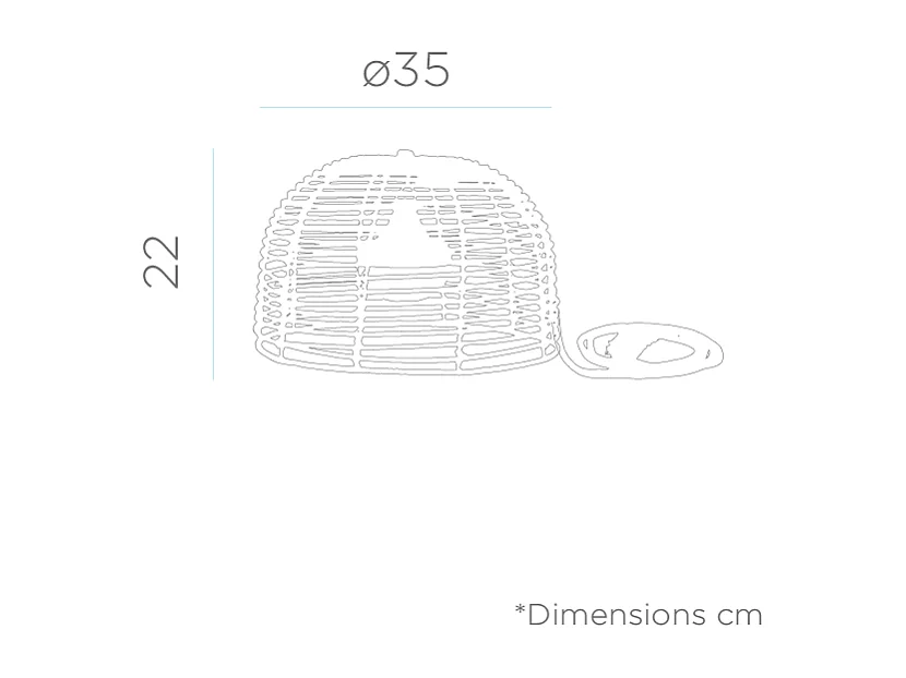 Lampada a sospensione da esterno in rattan con led Bossa nature