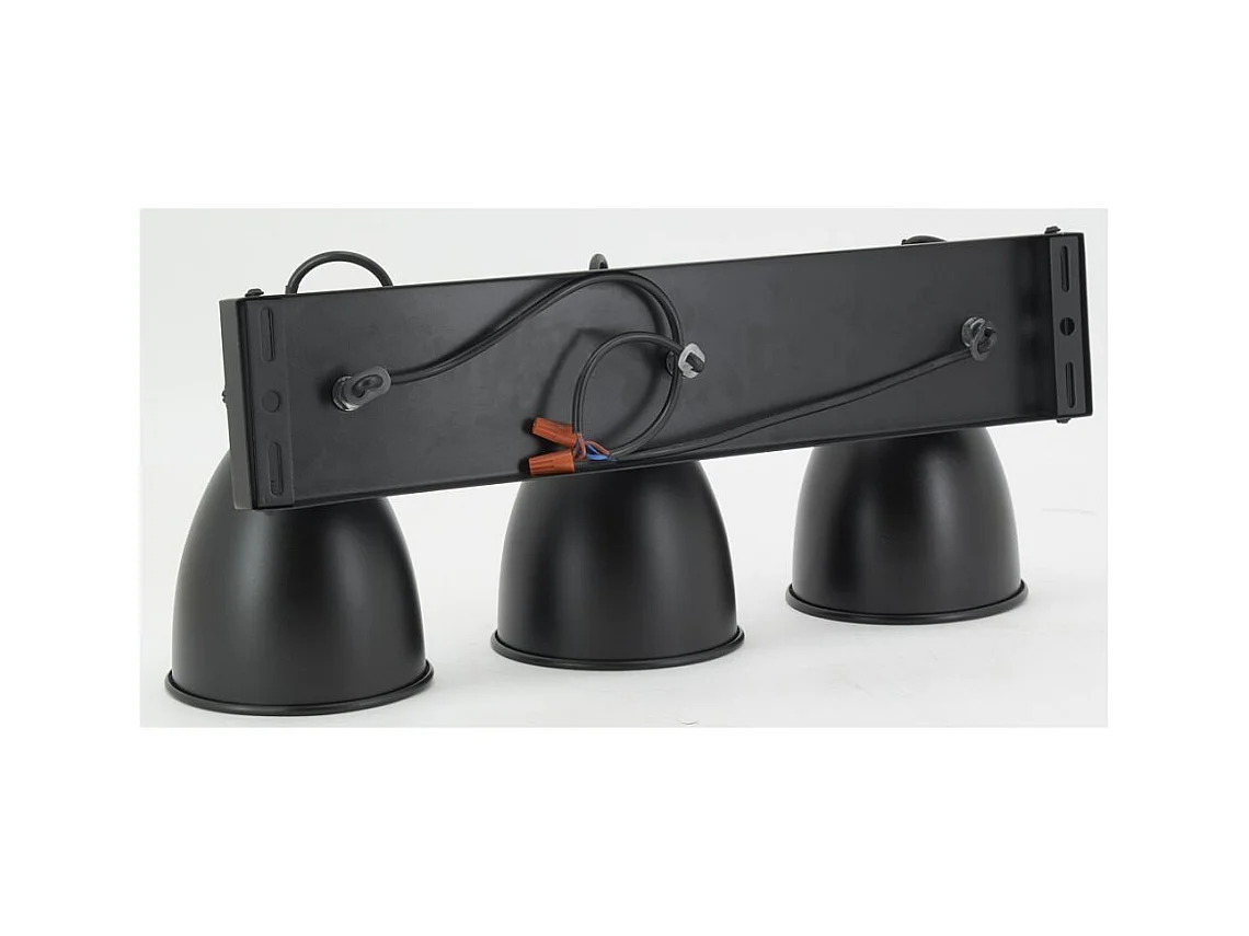 Applique murale en bois de manguier et métal 3 lampes