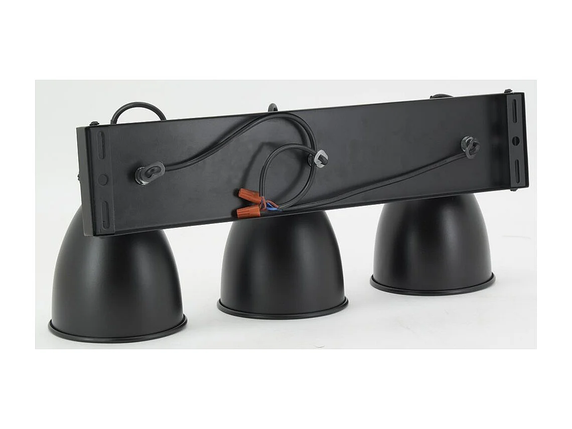 Applique murale en bois de manguier et métal 3 lampes