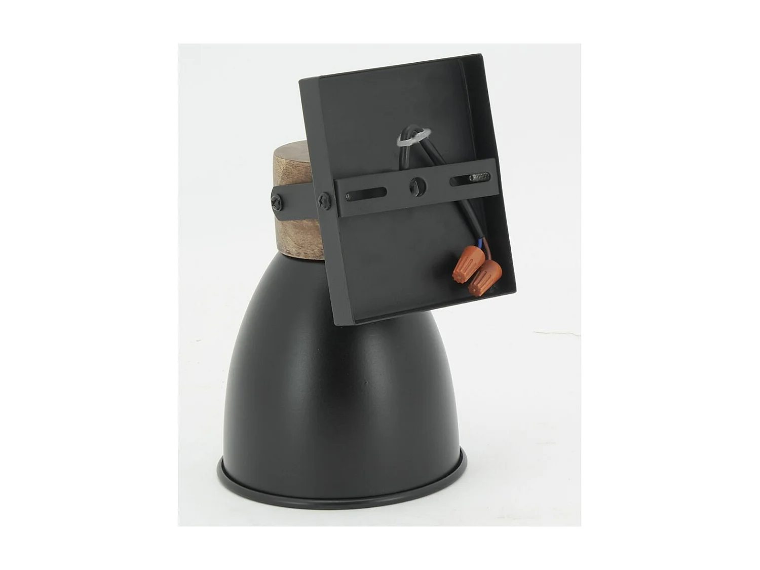 Wandleuchte aus Mangoholz und Metall 1 Lampe