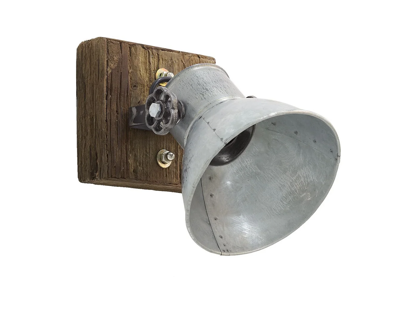 Applique murale indus.en bois recyclé et métal