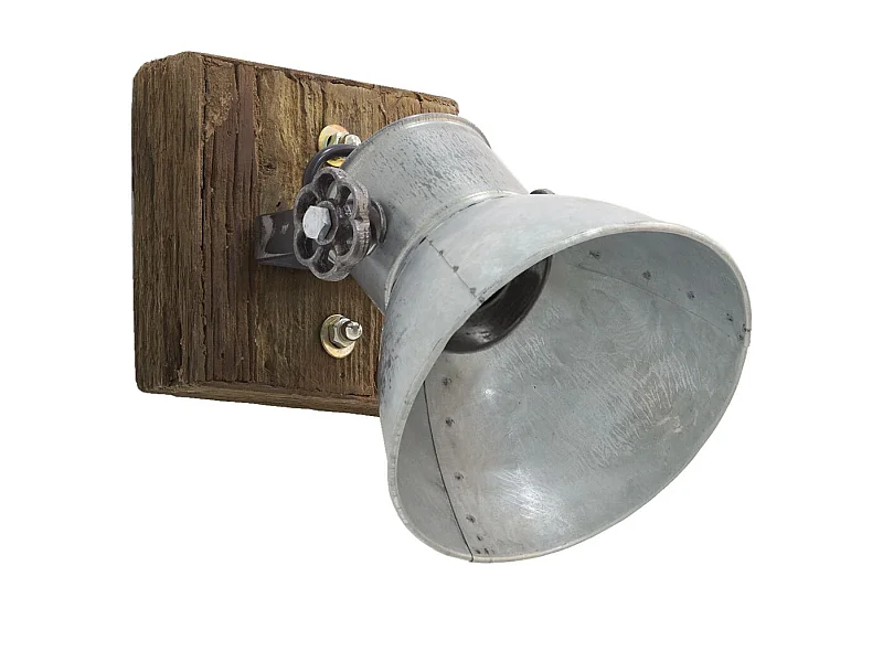 Applique murale indus.en bois recyclé et métal