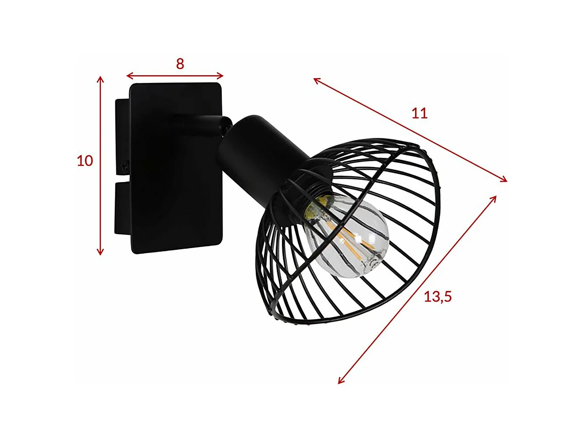 Applique Murale Design "Elsa" 18cm Noir