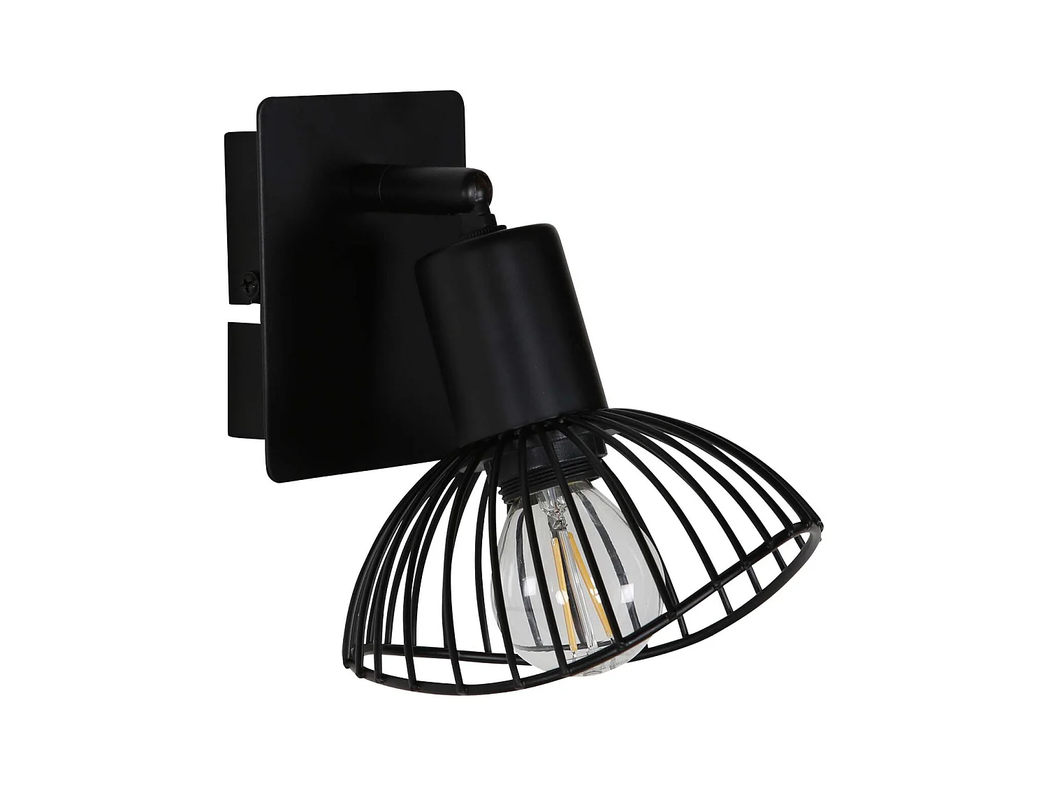 Elsa verlichting wandlamp 13,5x11,5x18,5cm staal zwart.