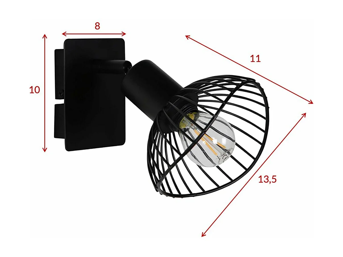 Applique Murale Design "Elsa" 18cm Noir