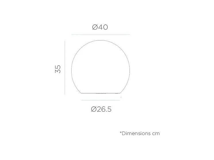 Outdoor-Lichtkugel Buly 40 cm Solar + elektrisch aufladen