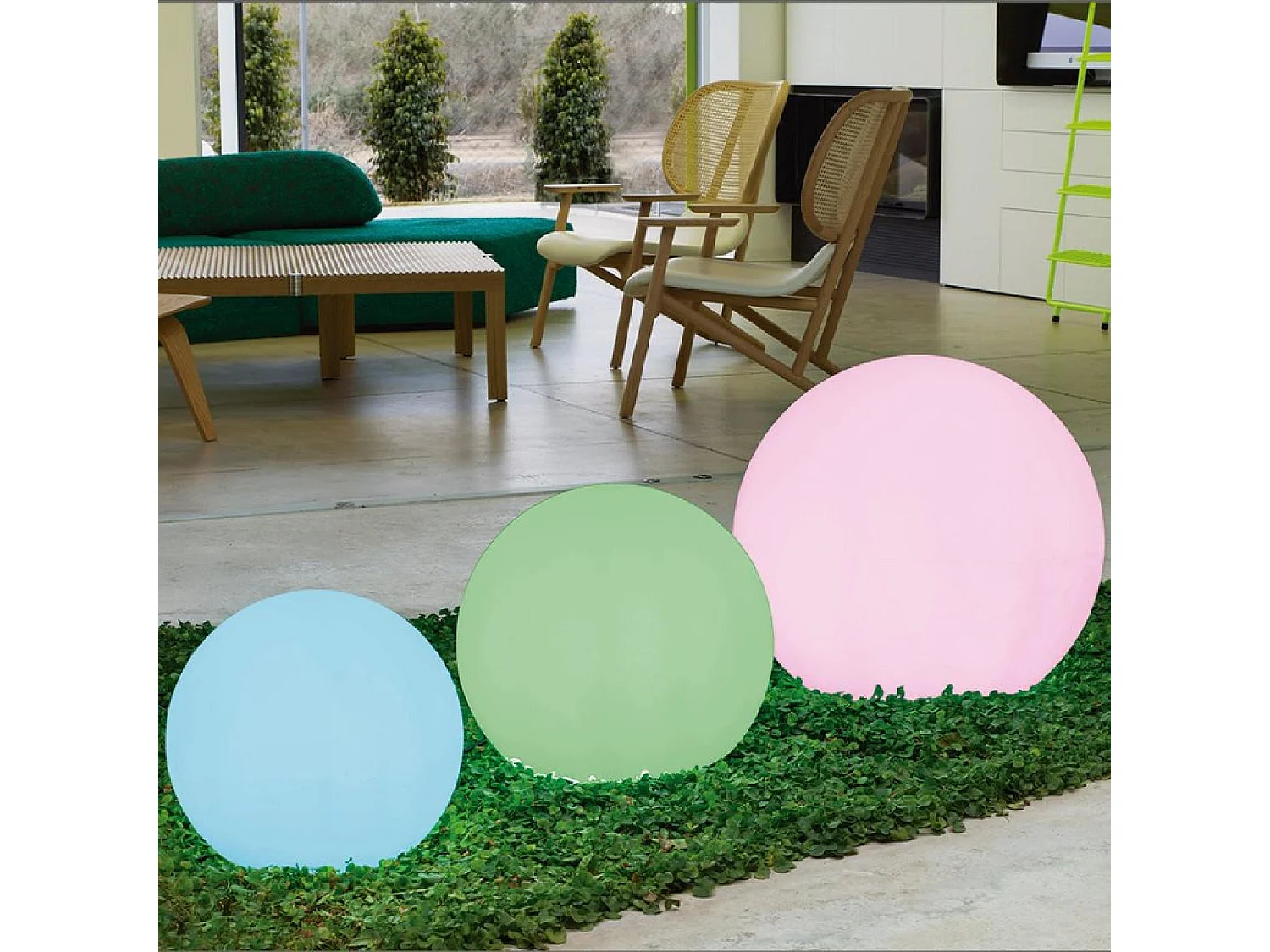 Bola de luz exterior Buly 50 cm Solar + recarga eléctrica