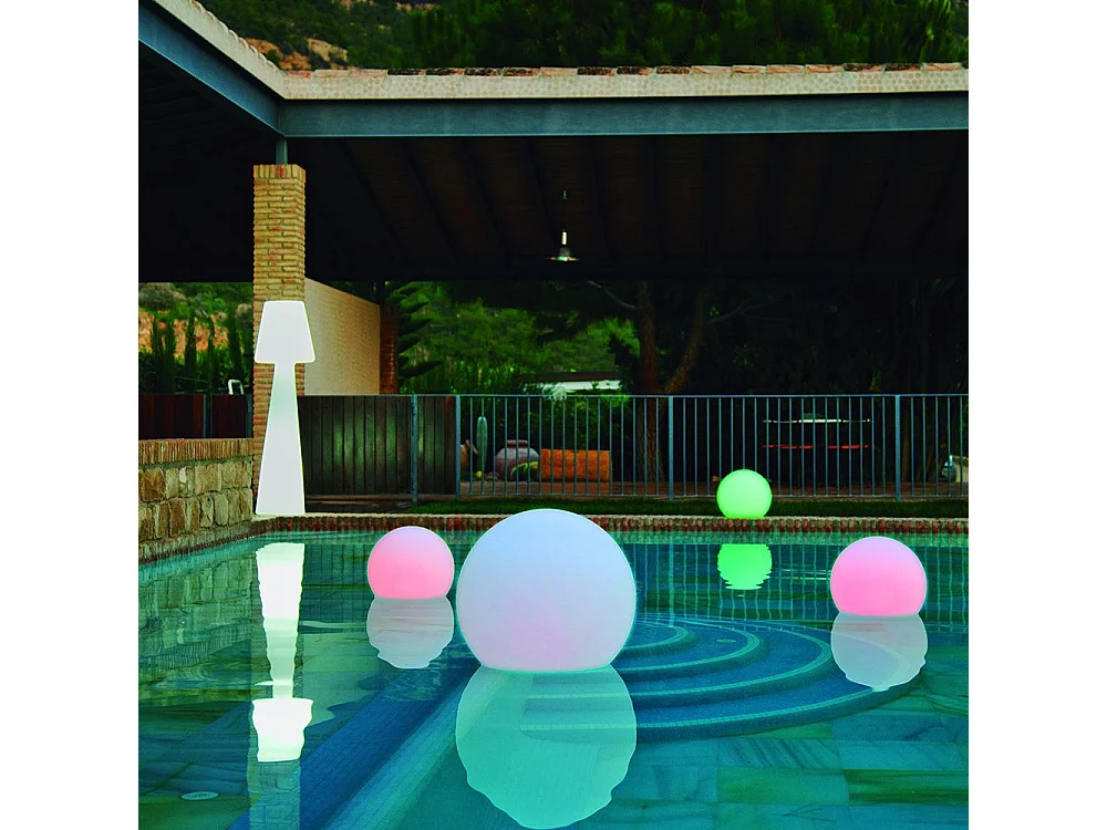 Boule lumineuse extérieure Buly 30 cm Recharge solaire + flottant