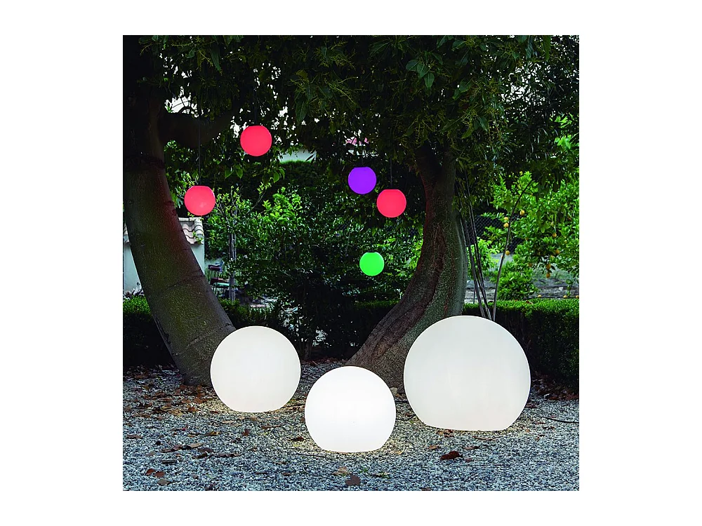 Palla luminosa da esterno Buly 60 cm Solare + ricarica elettrica