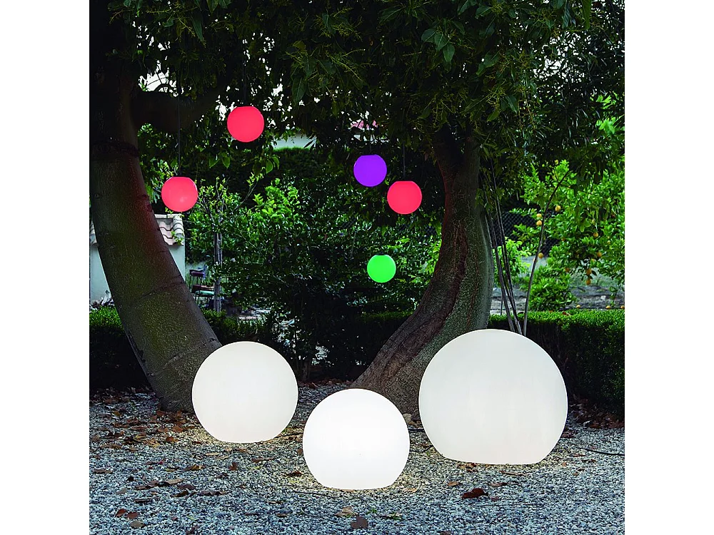 Palla luminosa da esterno Buly 60 cm Solare + ricarica elettrica
