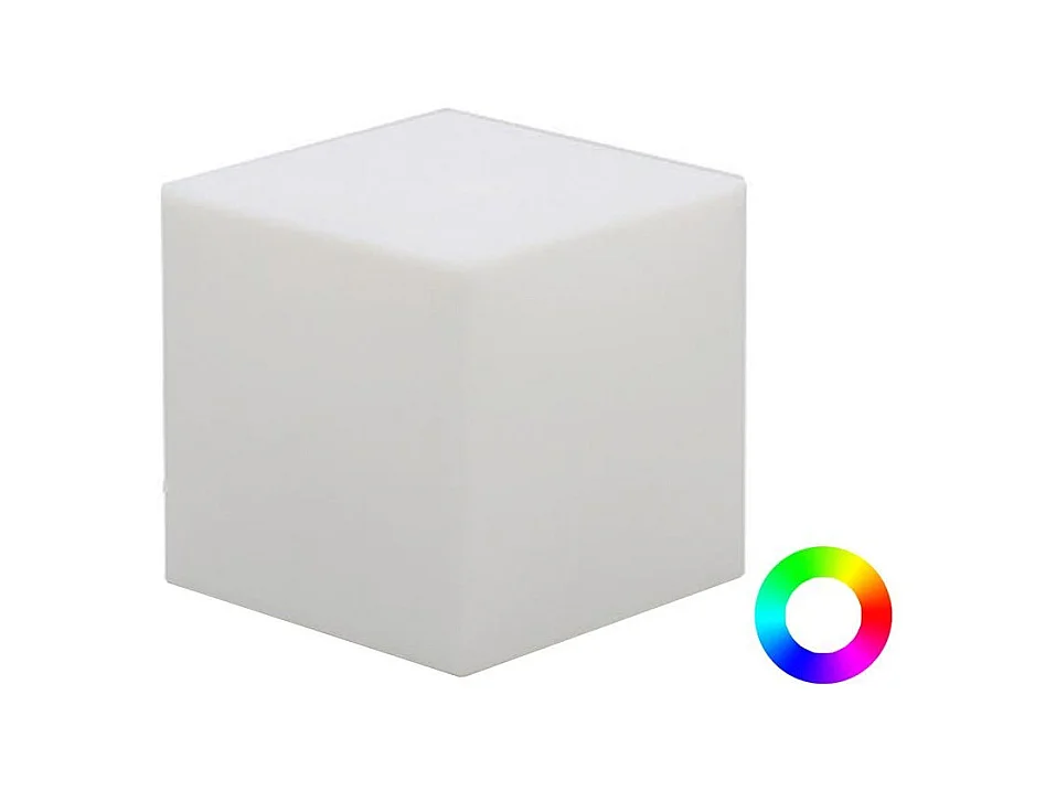 Cube lumineux intérieur extérieur Cuby 20 cm Recharge solaire + batterie rechargeable