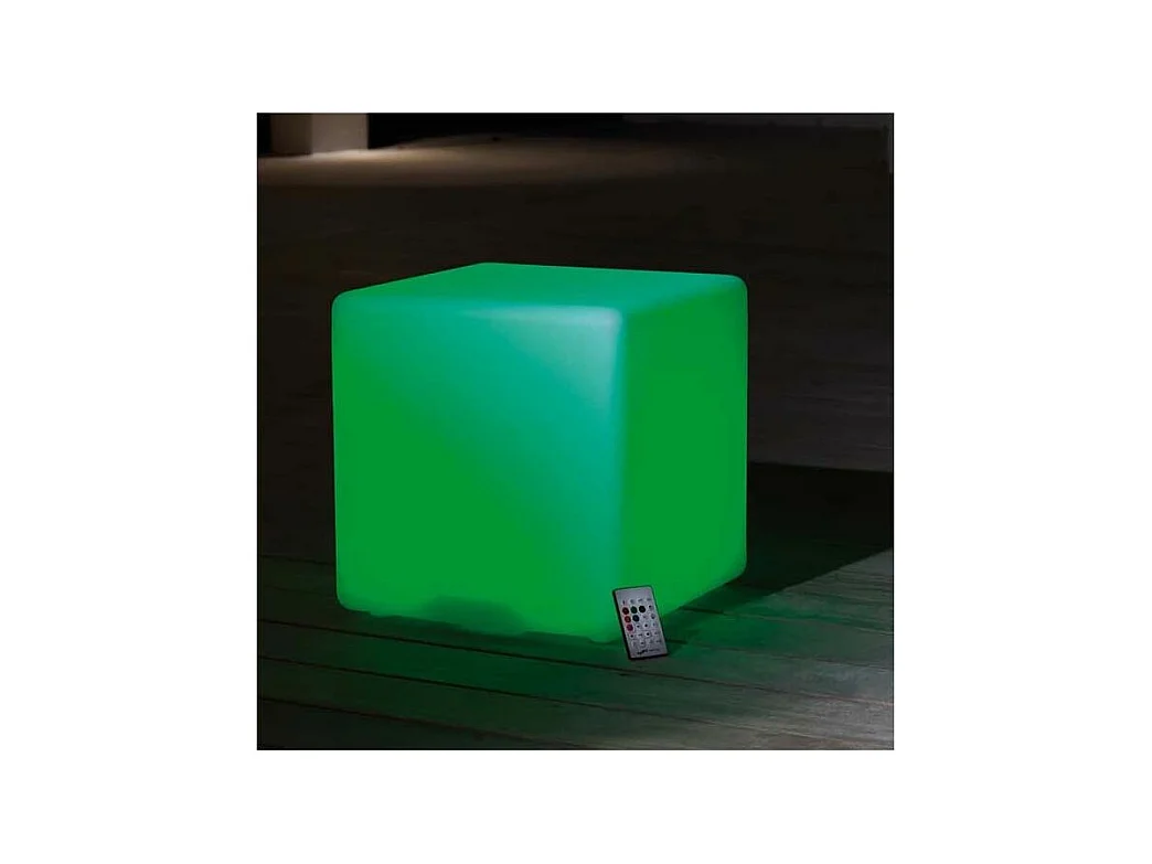 Cube tabouret led et haut parleur 40 cm