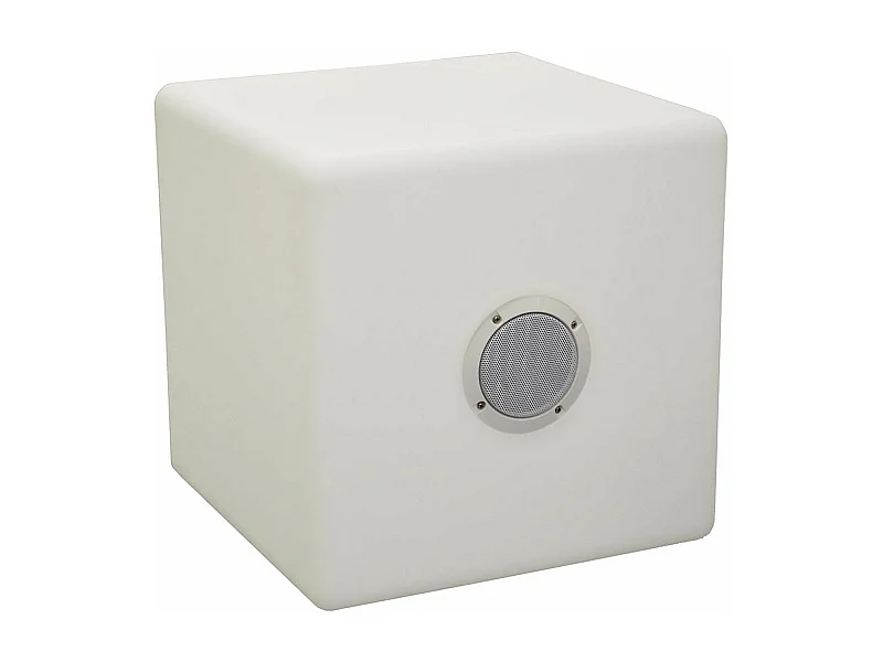 Cube tabouret led et haut parleur 40 cm