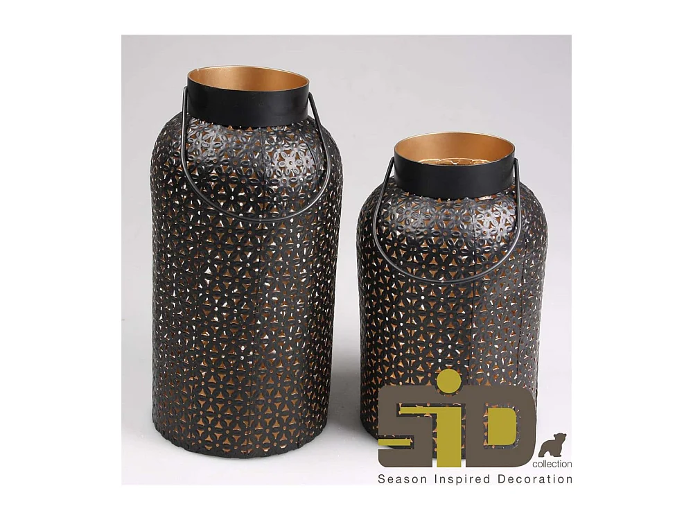 Lanterne en métal ajouré Hurricane 20 x 35 cm