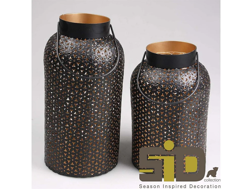 Lanterne en métal ajouré Hurricane 20 x 35 cm