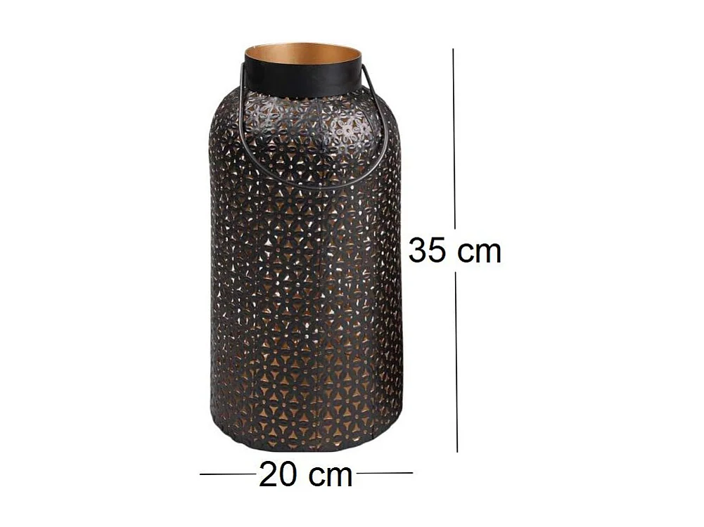 Lanterne en métal ajouré Hurricane 20 x 35 cm