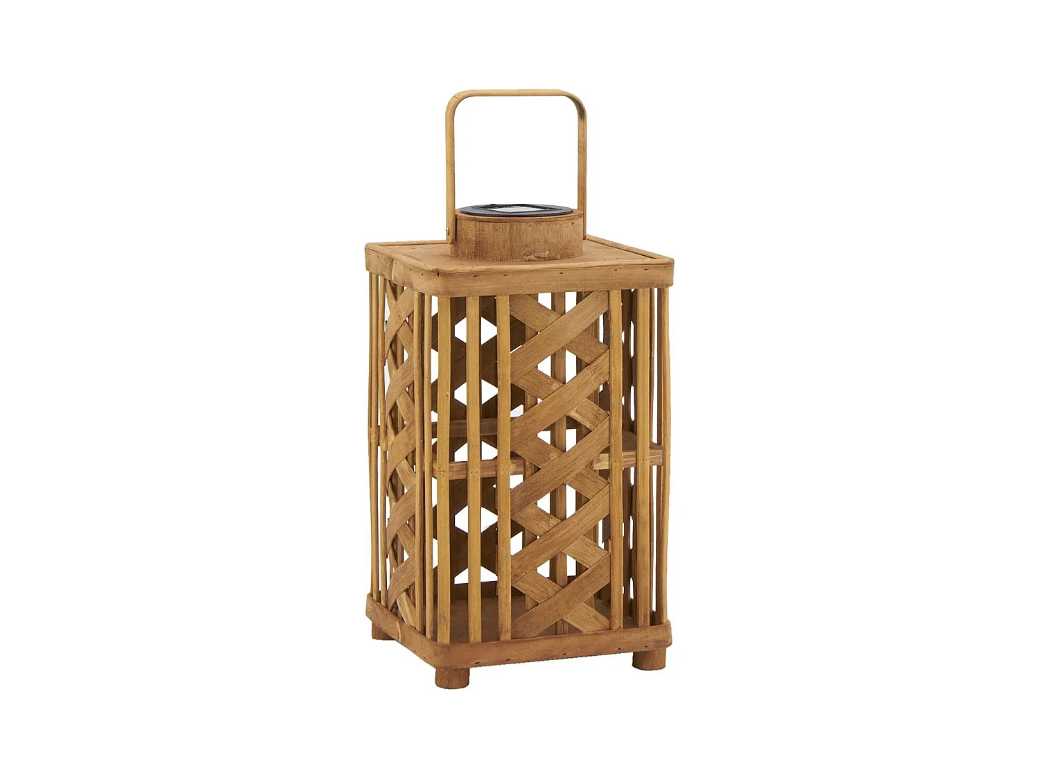 Lanterne solaire en bois de sapin