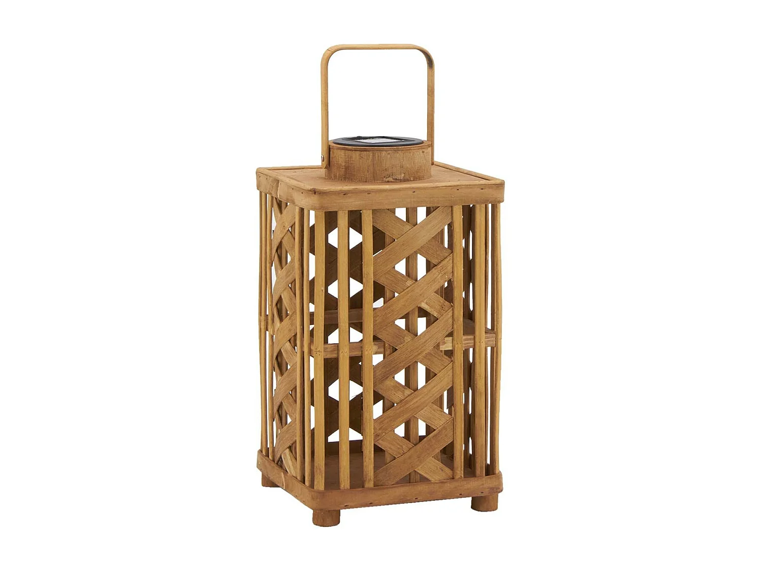 Lanterne solaire en bois de sapin