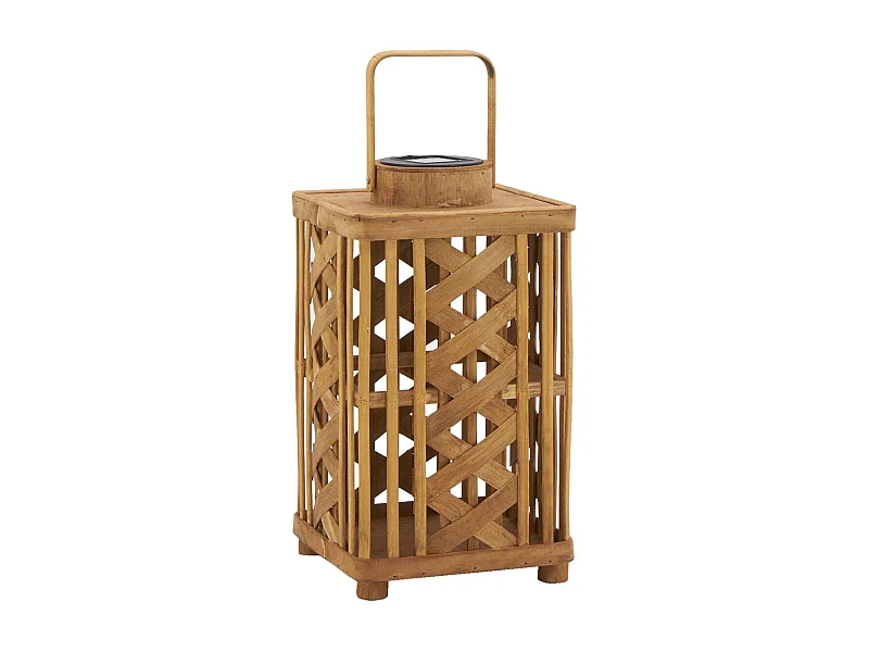 Lanterne solaire en bois de sapin