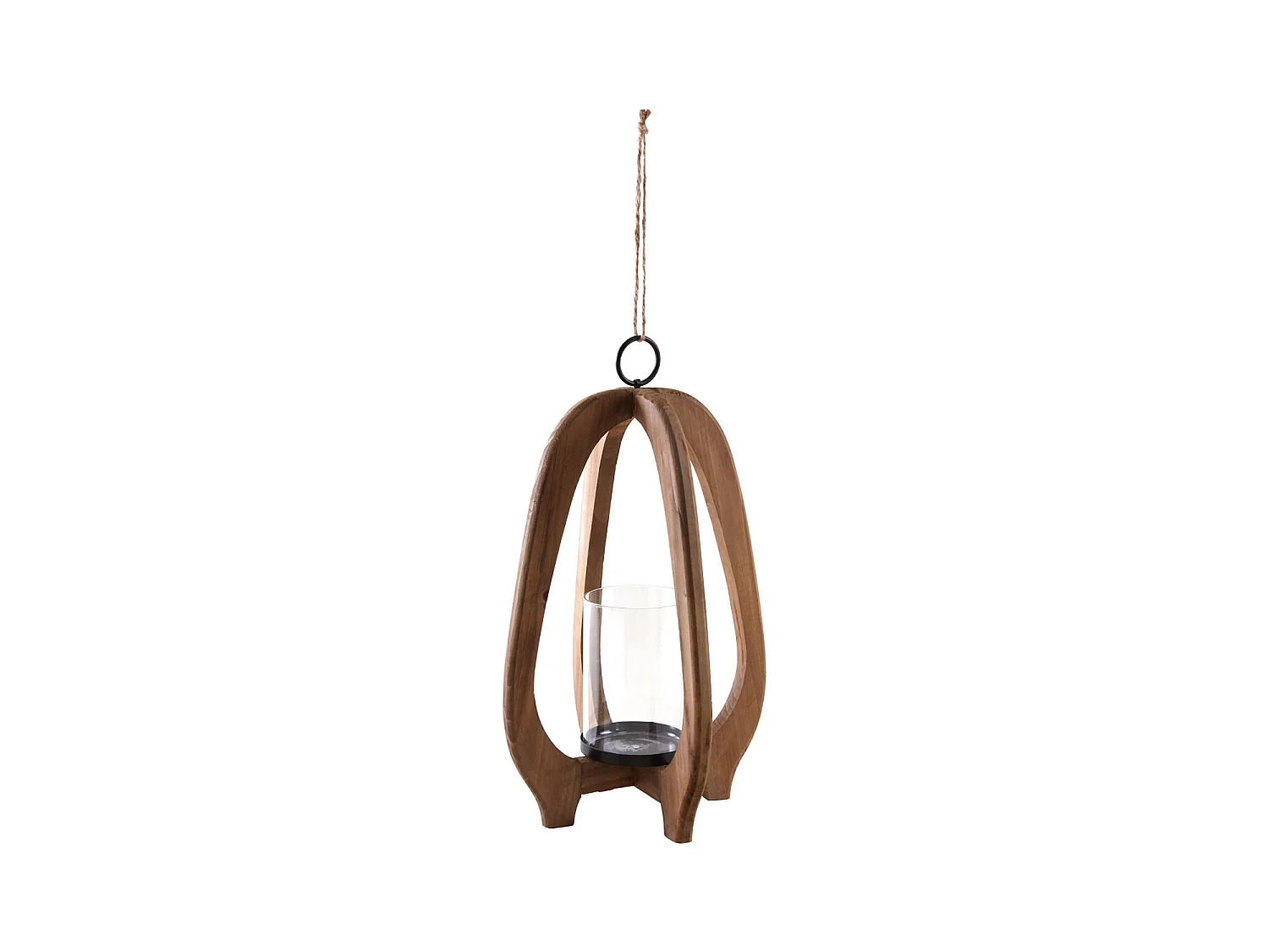 Lanterne en bois et en verre Ovalia