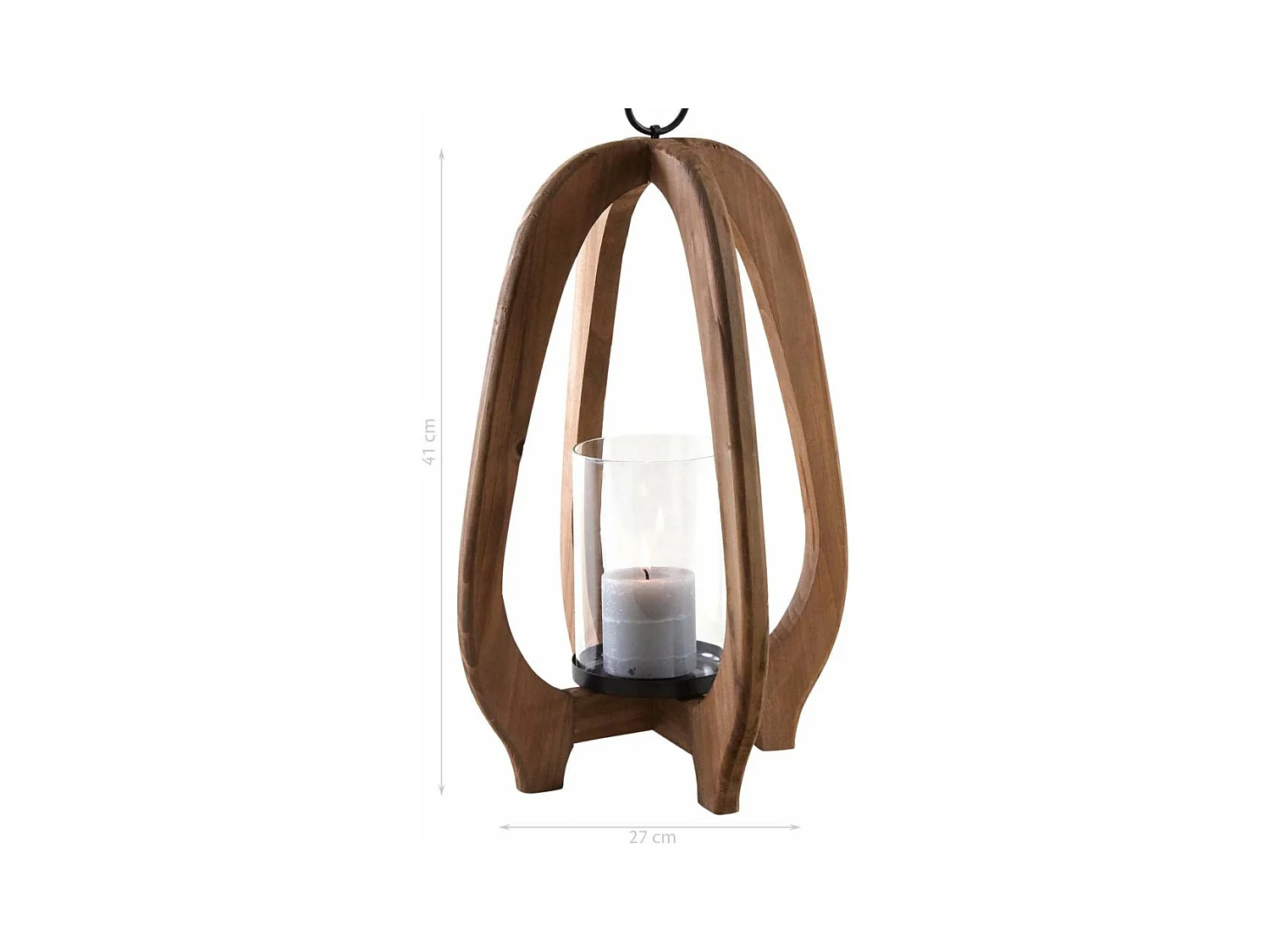 Lanterne en bois et en verre Ovalia