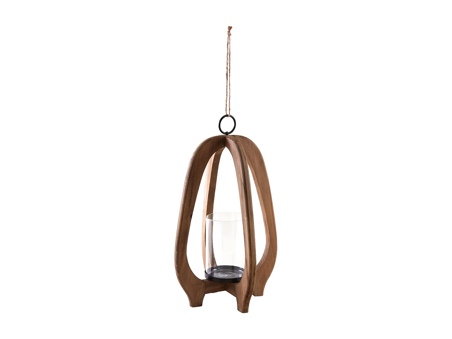 Lanterne en bois et en verre Ovalia