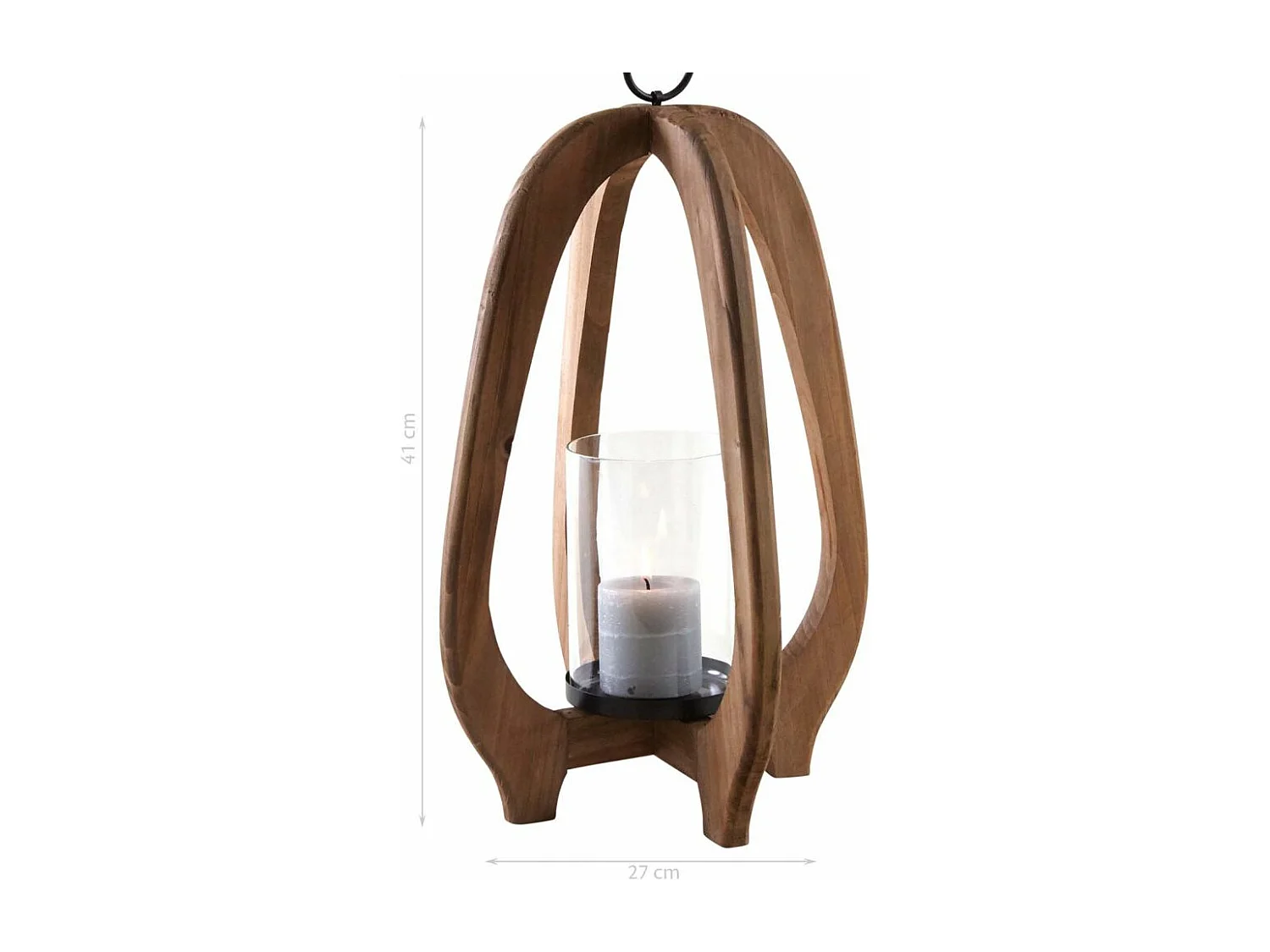 Lanterne en bois et en verre Ovalia